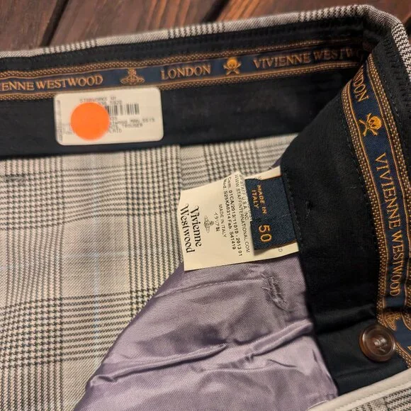 Vivienne Westwood Man High-Waisted Plaid Trousers UK50 NWT